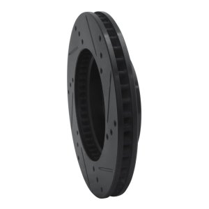 Toyota Prius Brake Rotor (1) - Front Left - R1 Concepts - Drilled & Slotted - Black - `16-`22